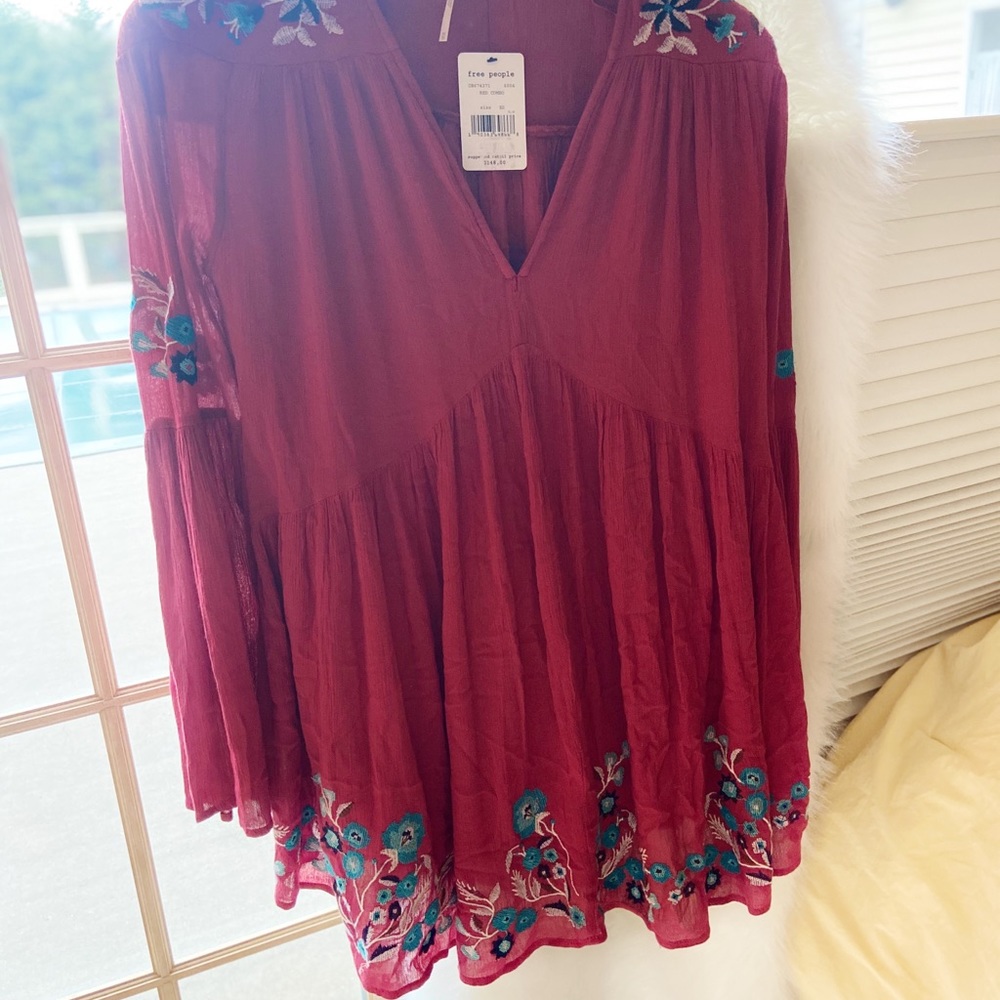Free People NWT Fully Embroidered Tunic Dress